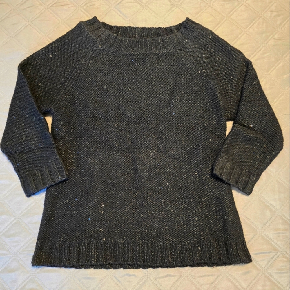 Talbots petite wool blend sequin adorned sweater